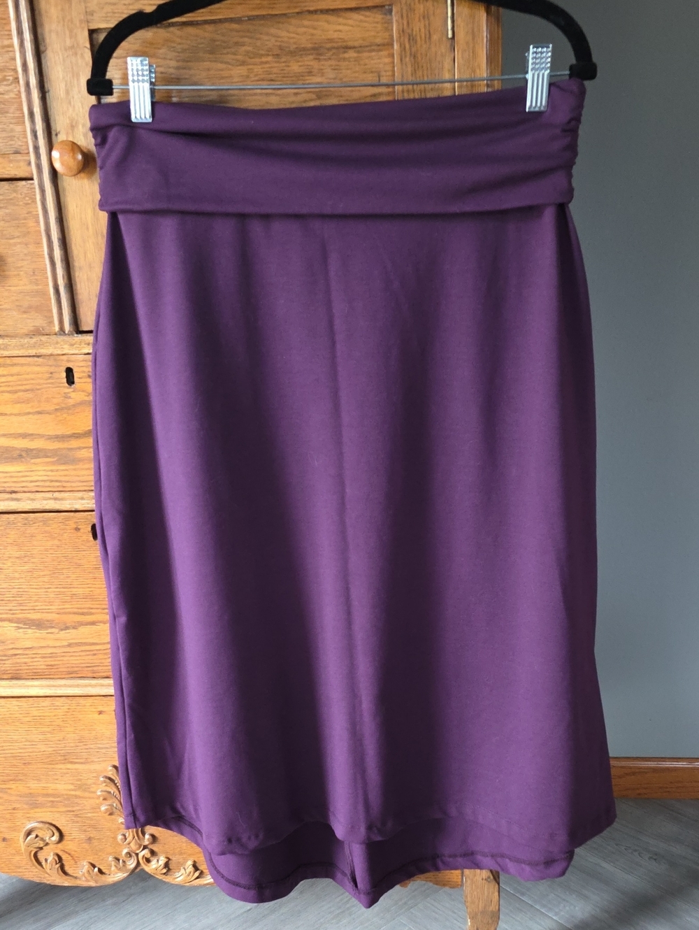 🌿 Eddie Bauer Knit Skirt Fold Over Waist High Lo